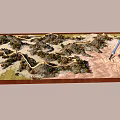 Ornament Decoration Set With Sand Table Mountain Terrain And Road Patterns Wooden Frame Desktop Decor
