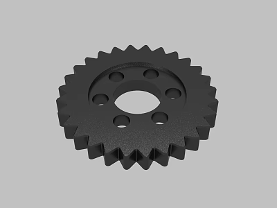 Black Metal Gear Hardware Tool With Precision Machined Teeth And Hole Design 3d model
