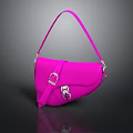 Stylish Pink Shoulder Handbag With Metallic Buckle Adjustable Strap And Sleek Design