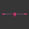 Pink Cartoon Game Character With Long Arms Legs Ponytail Bow And Blue Shoes