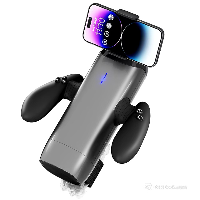 Ergonomic Mobile Game Controller Phone Holder With Grip Handles And Blue Light 3d model 