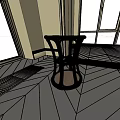 Modern Round Stool With Wooden Top Curved Legs And White Woven Rope Design
