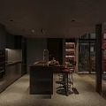 Dark Toned Loft Living Room With Brown Leather Sofa And Spiral Staircase
