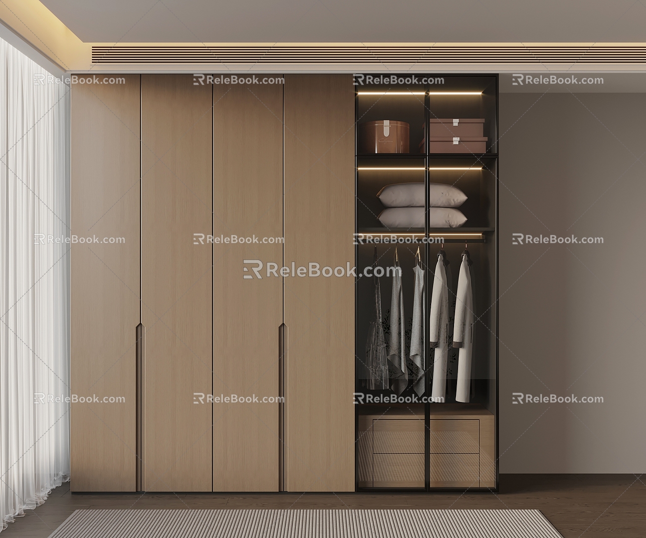 Italian Minimalist Wardrobe 3d model