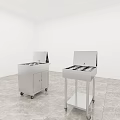 Stainless Steel Commercial Kitchen Equipment With Mobile Wheels And Storage Cabinets