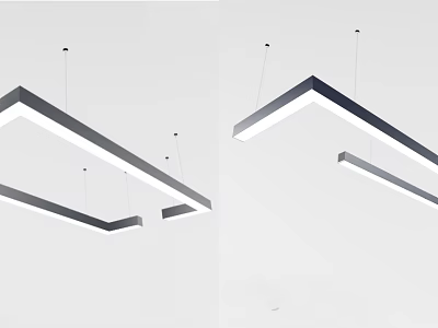 Modern Geometric Pendant Lights With Sleek Linear Design For Interior Ceiling 3d model
