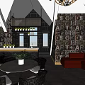 Stylish Bar Interior With Football Team Photo Decor Wooden Walls And Green Plants