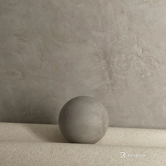 Gray Textured Sphere Component Placed On Light Colored Surface Against Textured Gray Wall 3d model 