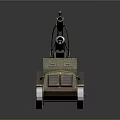 Tracked Military Vehicle With Large Mechanical Arm And Military Green Metal Texture