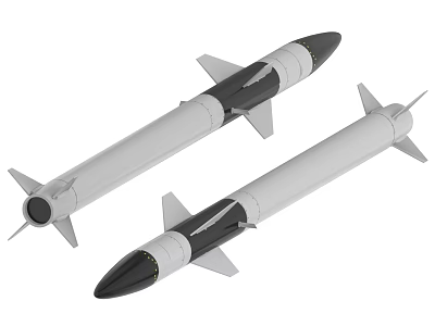 3D Model Of Modern Military Missiles With Aerodynamic Structure And Tail Fins 3d model