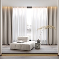 Modern curtains Leisure area curtains 3d model