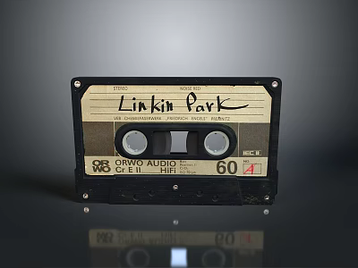 Retro Linkin Park CR Dubbing Audio Cassette With Modern Computer Setup 3d model