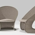 Modern Woven Leisure Chairs With Elegant Curved Design And Comfortable Cushioned Seats