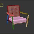 Comfortable Wooden Armchair With Beige Fabric Upholstery And Button Tufted Back