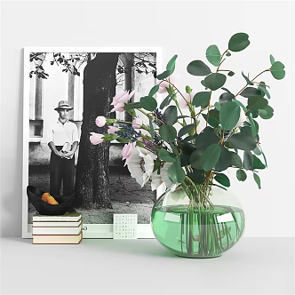 Modern Vase Glass Potted Plant Ornament 3d model