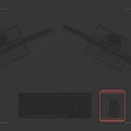 Dual Computer Monitors Setup with Keyboard Mouse and Headphones for Home Office