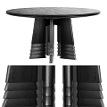 Middle-style round dining table 3d model