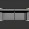 Gray Two Seater Sofa With White Metal Frame And Wooden Armrests Modern Design