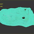 Realistic Terrain Model Featuring Green Grass Stone Walls and Ancient Depressions