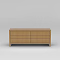 Tech Exhibition Hall Display Featuring Modern Wooden Drawer Cabinet With Sleek Design