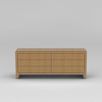 Tech Exhibition Hall Display Featuring Modern Wooden Drawer Cabinet With Sleek Design 3d model