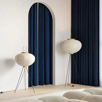 Vitra Quiet Wind Floor Lamp Xuan Paper Floor Lamp Decorative Lamp Paper Lamp 3d model