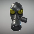 Industrial Gas Mask With Metal Construction Yellow Lenses And Breathing Tube