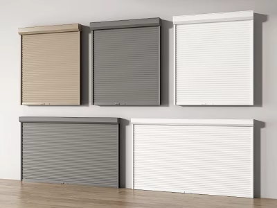 Modern Roller Shutter Security Doors In Beige Dark Gray And White Colors 3d model
