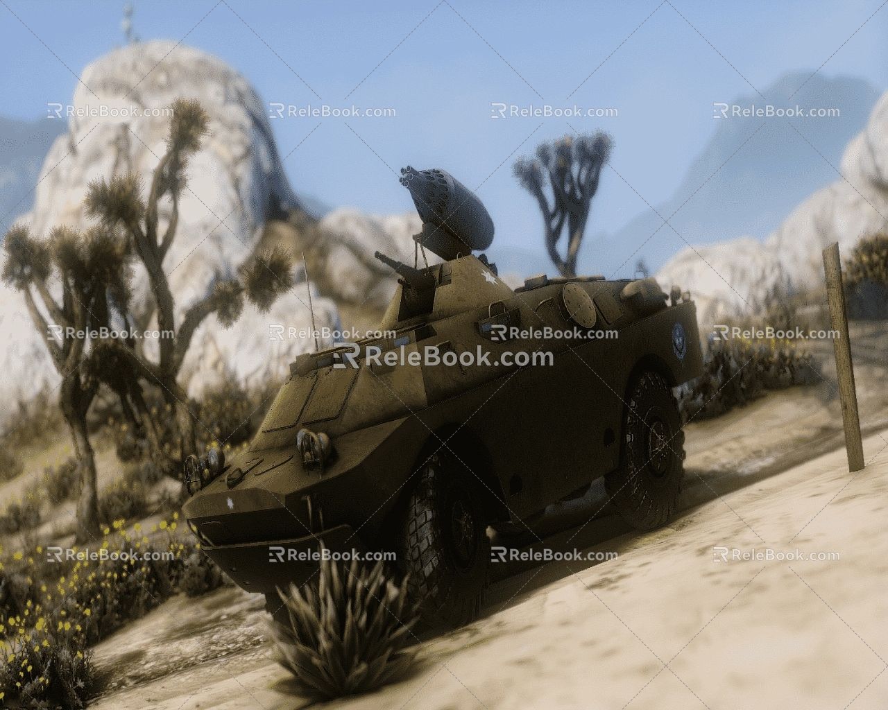 Soviet BRDM2 armored reconnaissance vehicle 3d model