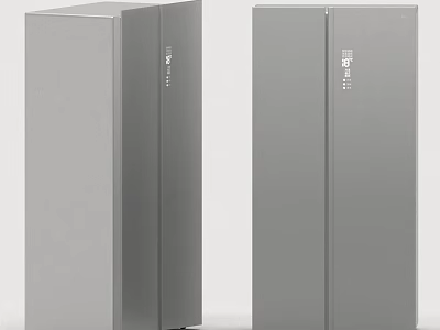Modern Gray Vertical Double Door Household Appliances with Sleek Design for Home Kitchen 3d model