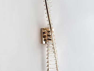Elegant Modern Golden Wall Sconce With Crystal Decor For Home Interior 3d model