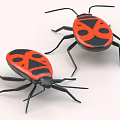 Red and Black Beetle Toy Models with Black Legs and Body Patterns
