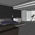Modern Hotel Guest Room With Sofa Armchairs Zebra Patterned Rug And Floor To Ceiling Windows