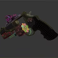 Modern Tactical Revolver with Scope Exposed Cylinder Black Grip and Ammunition Rounds