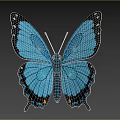 Beautiful Blue Butterfly With Vibrant Wings And Black Spots On Light Background