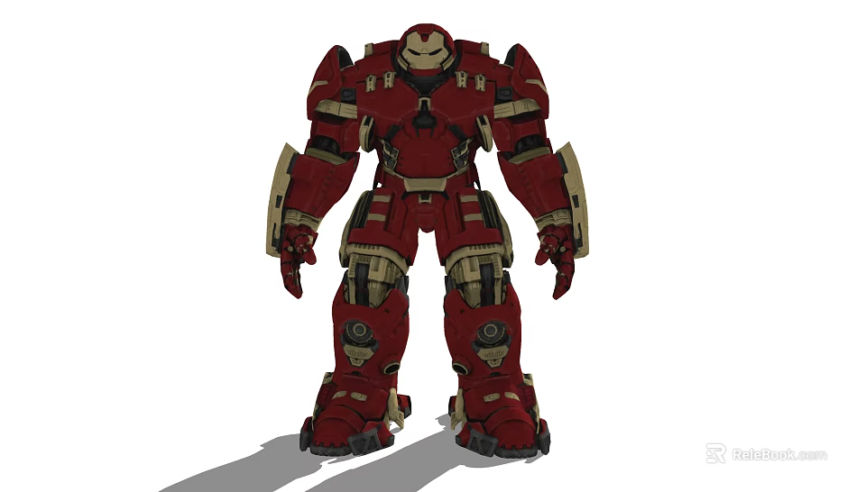 Marvel Superhero Hulkbuster Red And Gold Mech Suit With Armor Details 3d model 