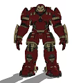 Marvel Superhero Hulkbuster Red And Gold Mech Suit With Armor Details