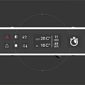 Electronic Control Panel with Digital Display Temperature Settings Timer and Warning Icons