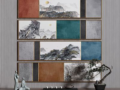 New Chinese Landscape Painting Decorative Painting model