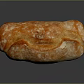Fresh Artisan Bread With Golden Brown Crusty Surface Long Loaf Shiny On Dark Background