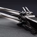 Futuristic Black Helicopter With Sleek Metallic Body And Aerodynamic Rotors Design