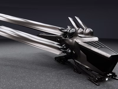 Futuristic Black Helicopter With Sleek Metallic Body And Aerodynamic Rotors Design 3d model