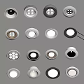Various Recessed Ceiling Lights With Modern Designs And Different Color Finishes