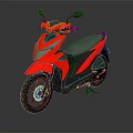 Red and Black Modern Scooter with Sleek Body Lines and Reflection on Surface