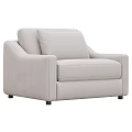 Modern Gray Fabric Single Sofa with Comfortable Armrest and Cushion 3d model