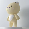 Adorable Yellow Bear Doll With White Ears Pink Cheeks And Heart On Chest