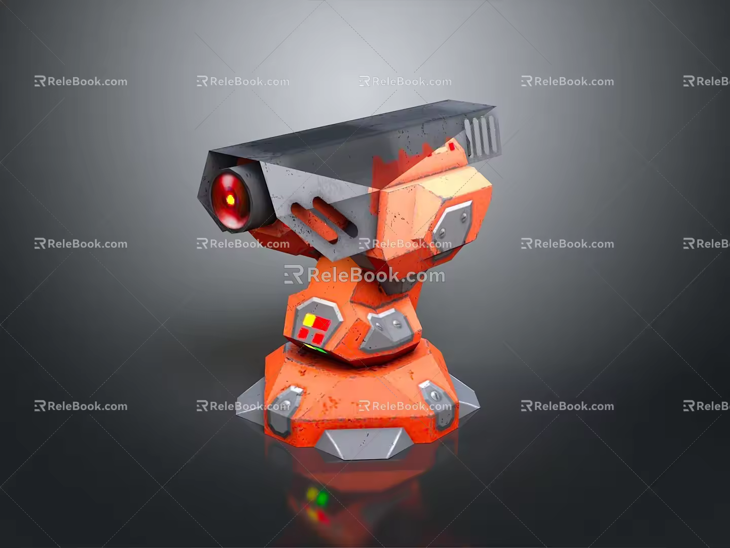 Turret Turntable Railgun Sci-fi Tower Defense Game Tower Defense Sci-fi Turret Game Turret Game Battery 3d model