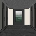 Elevator hall elevator aisle office building elevator perforated plate ceiling luminous gradient perforated ceiling 3d model
