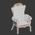 Classic Red Leather Armchair With Wooden Carved Frame Tufted Backrest And Armrests