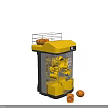 Automatic Orange Juicer Machine with Orange and Black Design Transparent Window and Oranges on Top